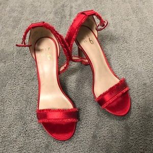 Red strappy heels
